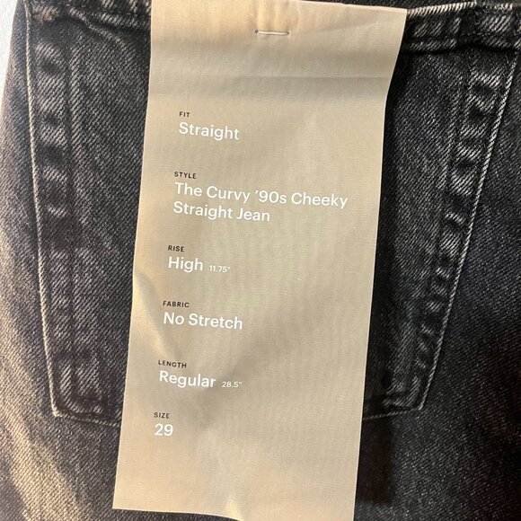 Everlane The '90s Cheeky Hourglass Jean Size 29 in Washed Black, Brand New - Picture 8 of 10